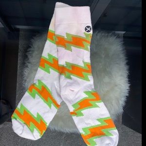 UPDATED Odd Sox Lightning Bolt & Multi Crew socks, 2 Pairs Sizes 8-12